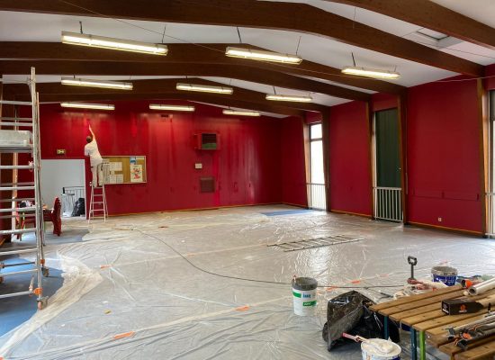salle de ping pong en rénovation